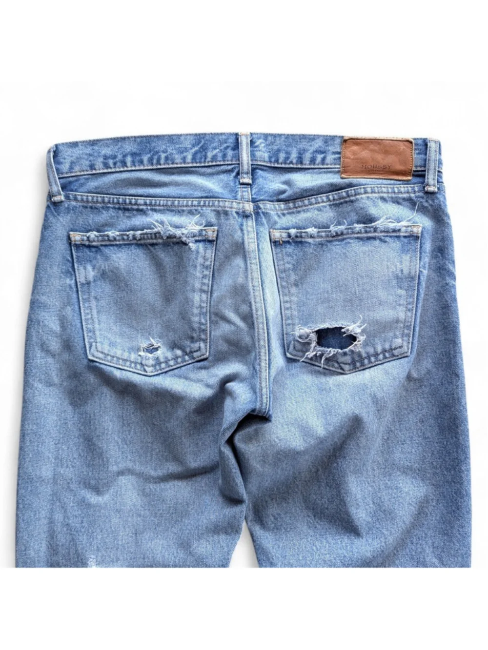 MOUSSY Vintage Keller Tapered Jeans Light Wash Denim Sz 28 - Picture 11 of 13